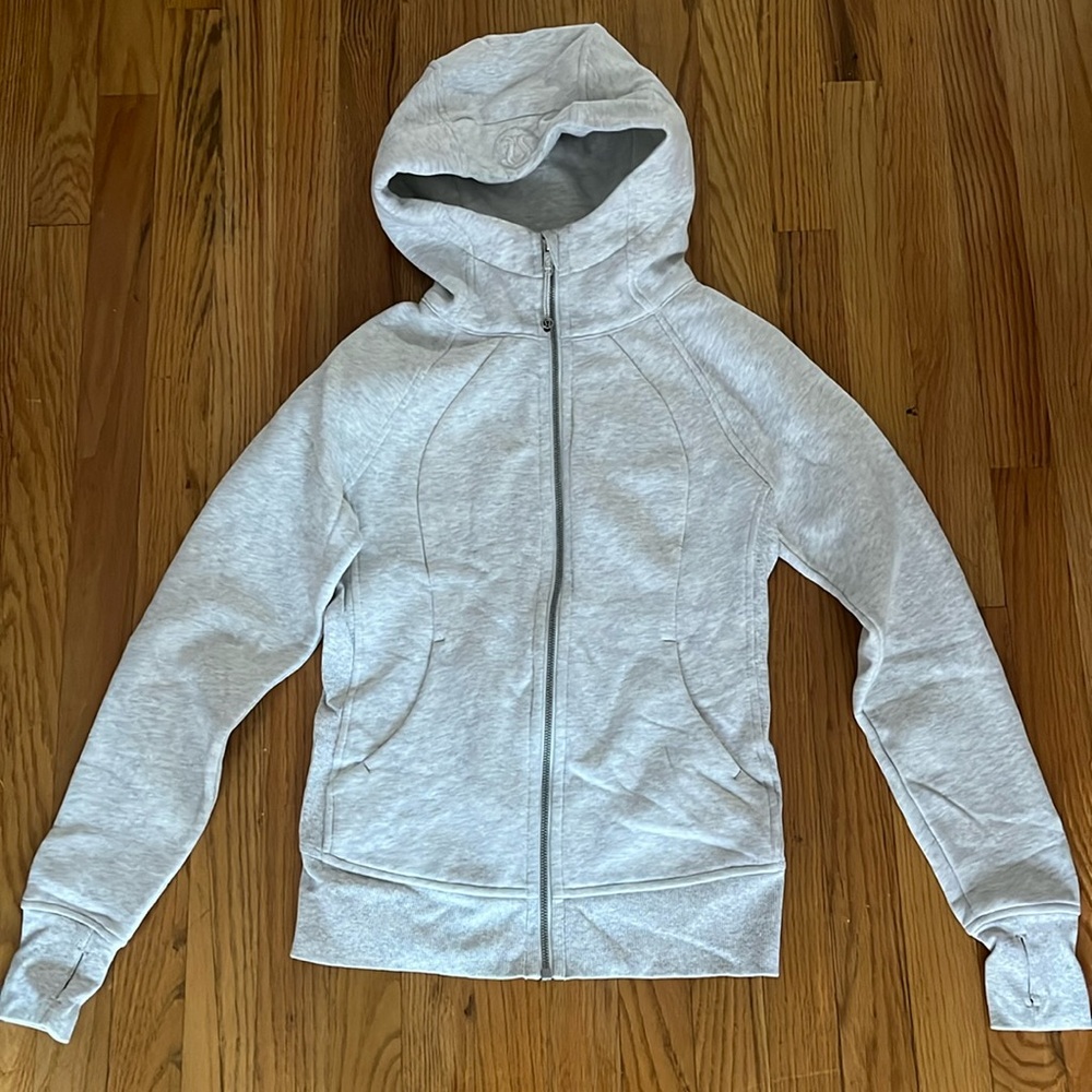 Lululemon Heather grey full zip scuba hoodie